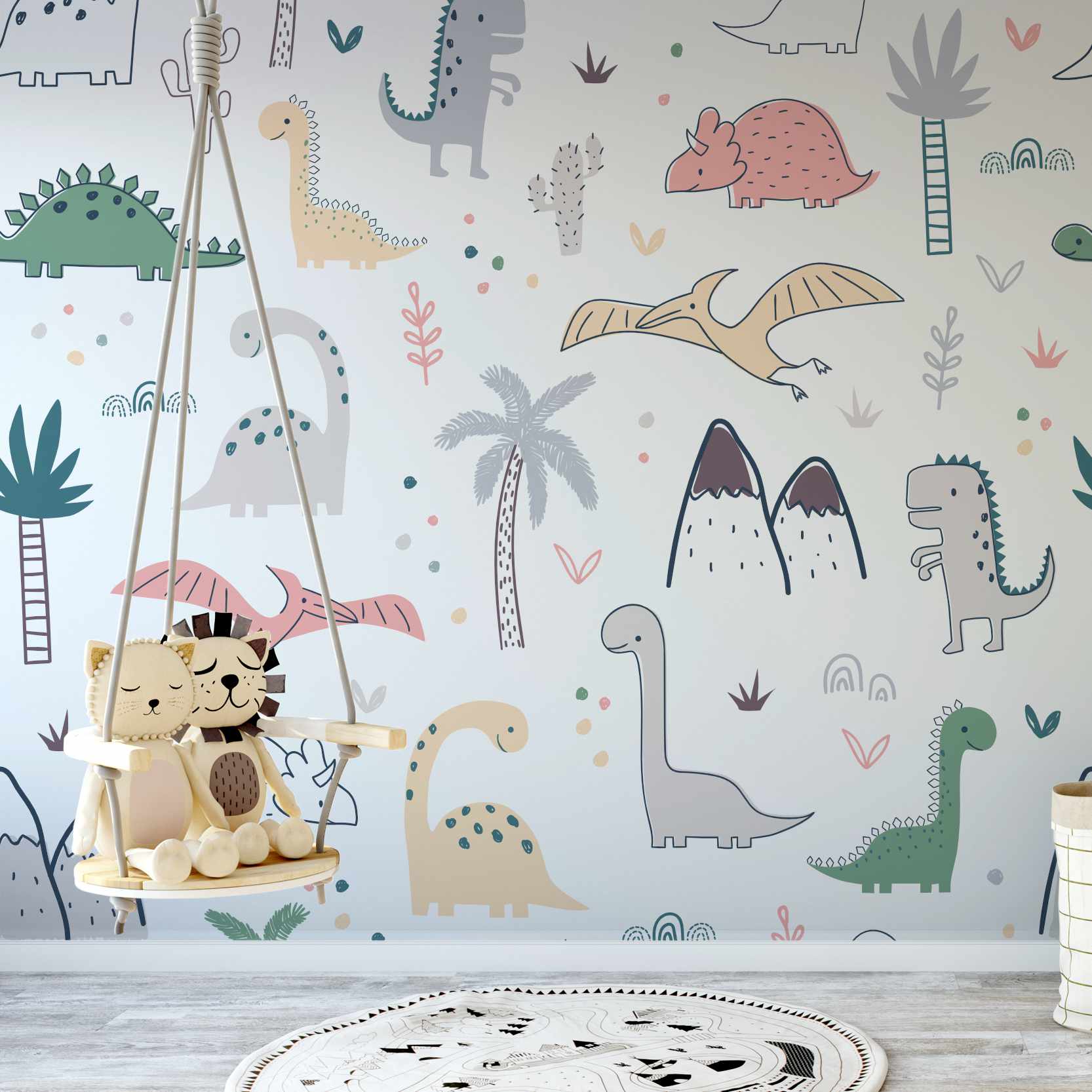 Gallines - Children's Dinosaur Wallpaper Mural - Image 2
