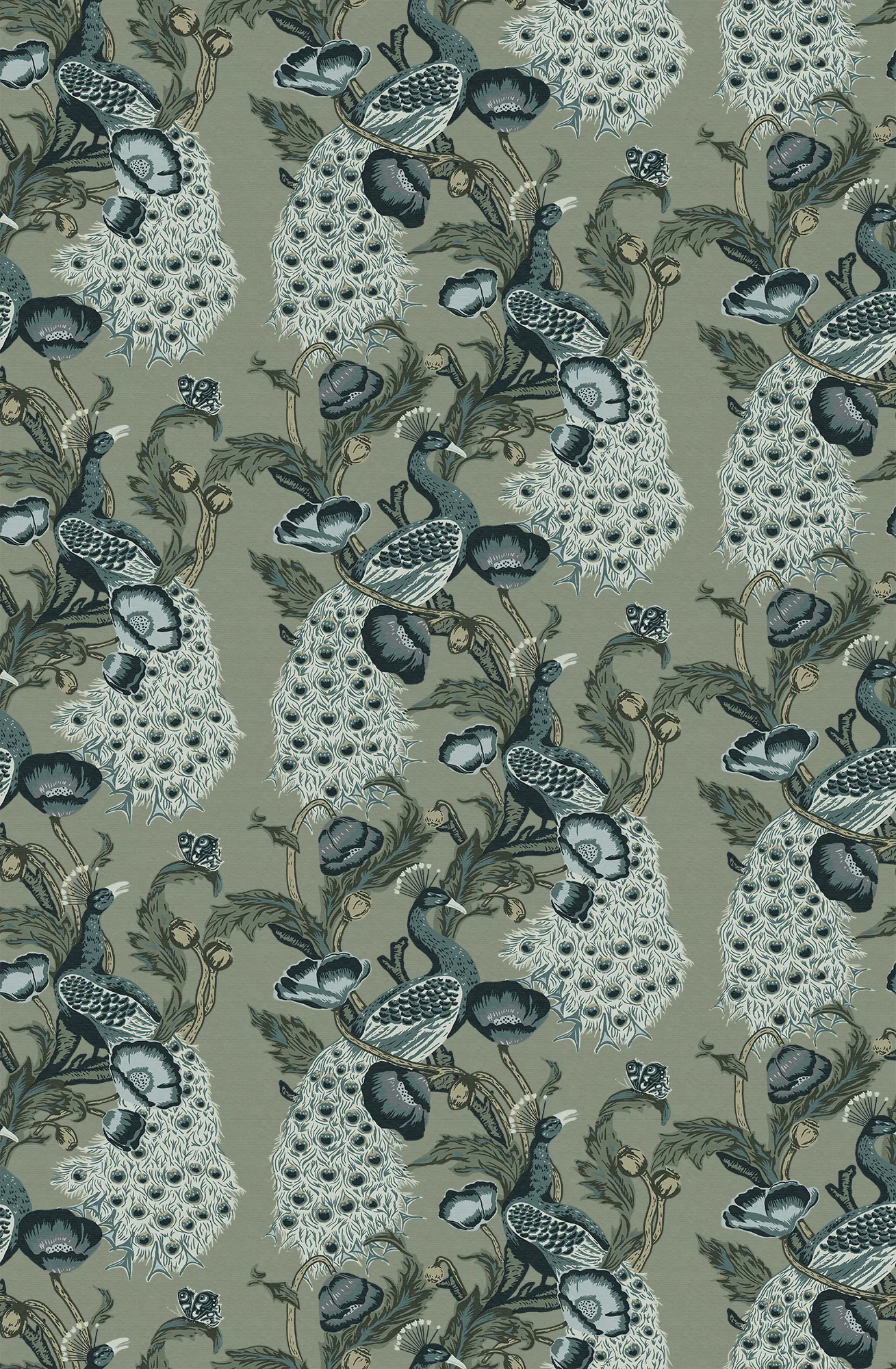 Josephine - Floral Peacock Pattern Wallpaper Mural - Image 6