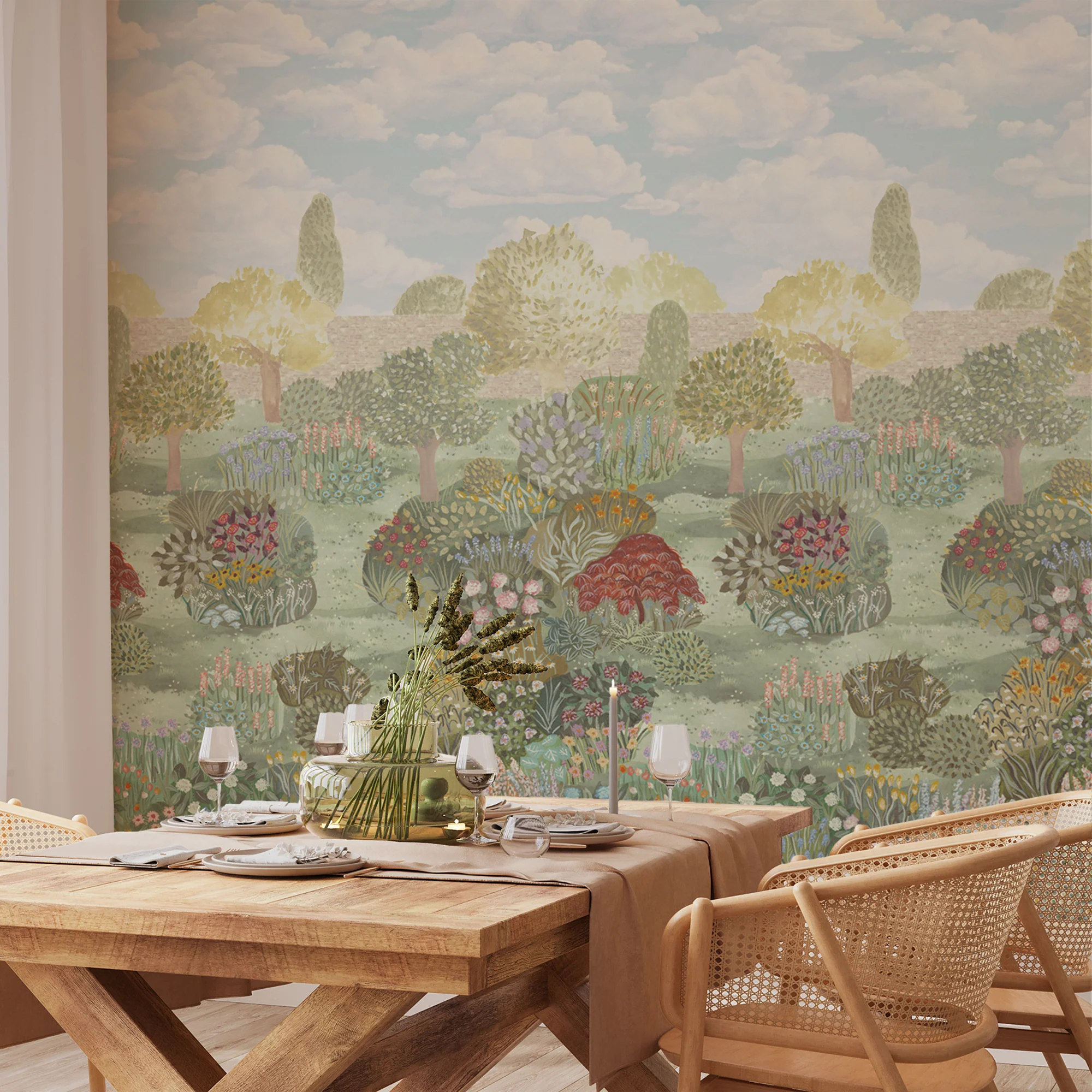 Lost Gardens - Bright Floral Garden Wallpaper Mural - Image 3