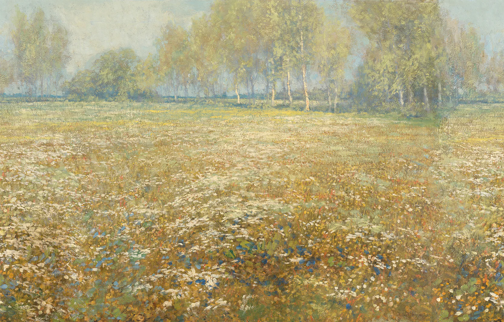 Penelope - Floral Meadow Oil Painting Wallpaper Mural - Image 6