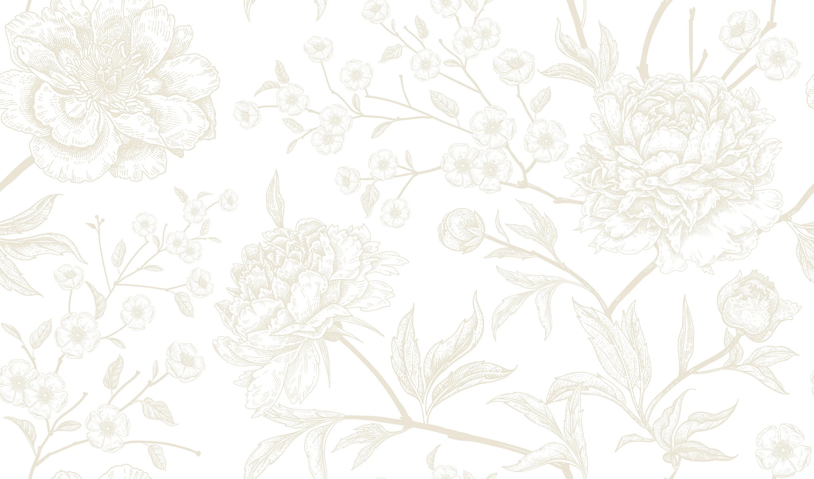 Subtle Botany - Subtle Floral Wallpaper Mural in Minimalist Colour Palette - Image 3